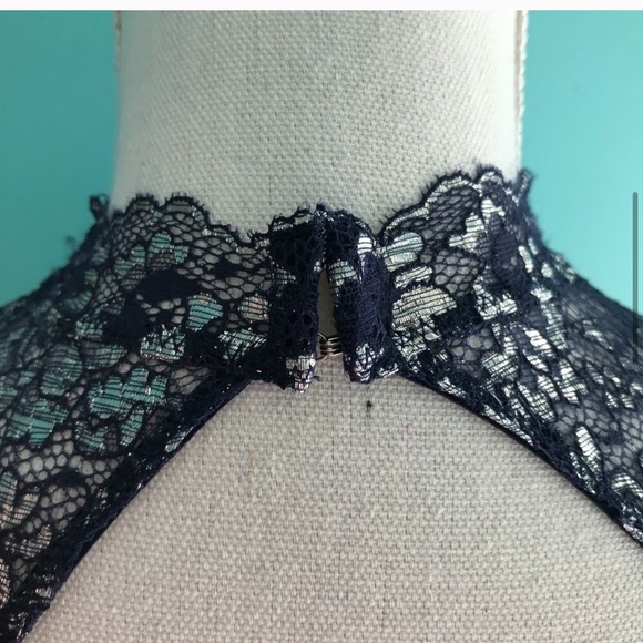 VICTORIAS SECRET METALLIC SILVER & BLUE BODY SUIT - Picture 5 of 8